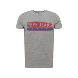 Pepe Jeans Tričko 'JAYO'  námořnická modř / šedý melír / červená