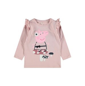 NAME IT Tričko 'Peppa Pig Hildur'  pastelově růžová / světle růžová / růže / bílá / noční modrá