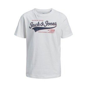 Jack & Jones Junior Tričko  bílá / červená / námořnická modř