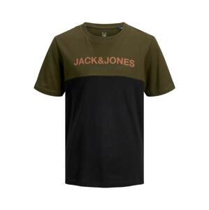 Jack & Jones Junior Tričko  noční modrá / olivová / tmavě oranžová