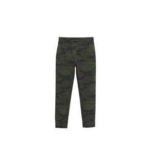 MANGO KIDS Hose 'Fossil1'  khaki / tmavě zelená / lilek