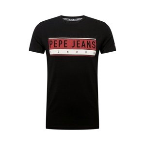 Pepe Jeans Tričko 'JAYO'  pastelově červená / černá / bílá