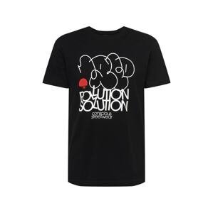 Iriedaily Tričko 'Polution Solution'  červená / černá / bílá