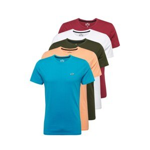 HOLLISTER T-Shirt  bílá / vínově červená / tmavě zelená / meruňková / nebeská modř