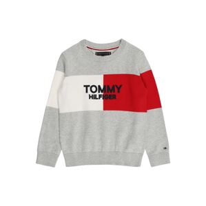 TOMMY HILFIGER Svetr  šedá / bílá / červená