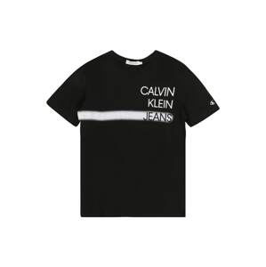 Calvin Klein Jeans Tričko  černá / bílá