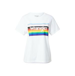 WRANGLER Tričko 'PRIDE'  kaštanově hnědá / žlutá / tmavě fialová / oranžová / bílá