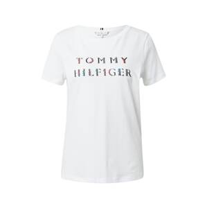 TOMMY HILFIGER Tričko  offwhite / černá / oranžově červená / zelená / světlemodrá