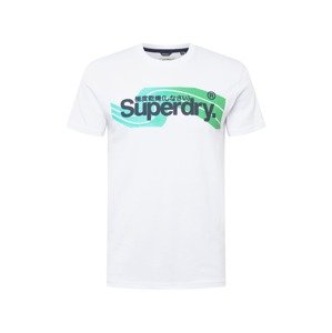 Superdry Tričko  bílá / námořnická modř / tyrkysová / limetková