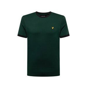 Lyle & Scott Tričko 'Ringer'  tmavě zelená / černá / zlatě žlutá