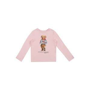 Polo Ralph Lauren Tričko 'BEAR'  opálová / koňaková / světle růžová / brusinková / černá