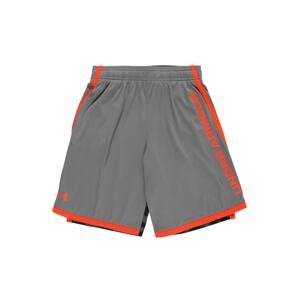 UNDER ARMOUR Sportovní kalhoty 'Stunt 3.0'  stříbrně šedá / oranžová / antracitová