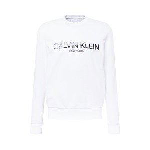 Calvin Klein Mikina  bílá / černá