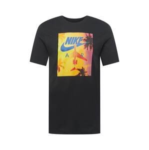 Nike Sportswear Tričko  černá / světle růžová / tmavě oranžová / zlatě žlutá / nebeská modř