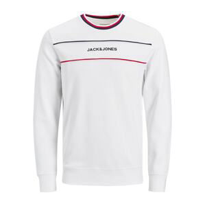 JACK & JONES Mikina 'Cole'  bílá / námořnická modř / červená