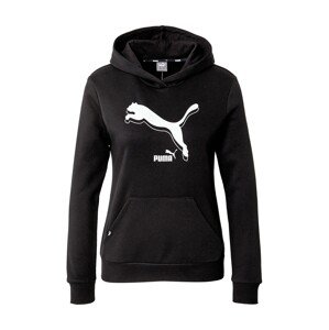 PUMA Sportovní mikina  černá / bílá