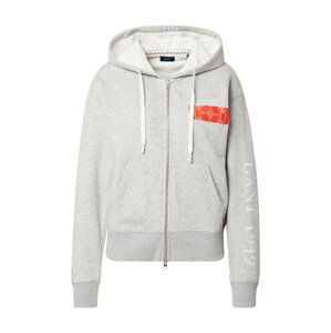 GANT Sweatjacke  světle šedá / červená / bílá