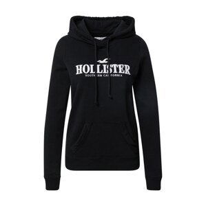 HOLLISTER Mikina  černá / bílá