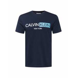 Calvin Klein Tričko  námořnická modř / bílá / tyrkysová