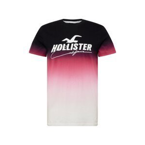 HOLLISTER Tričko  bílá / růžová / černá