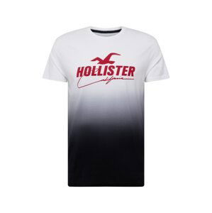 HOLLISTER Tričko  černá / bílá / ohnivá červená