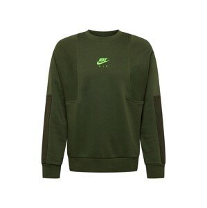 Nike Sportswear Mikina  olivová / khaki / svítivě zelená