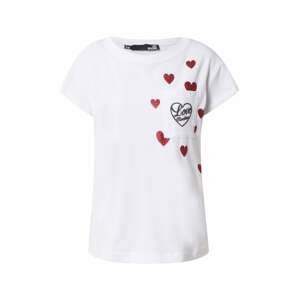 Love Moschino Tričko  bílá / červená / černá