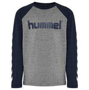 Hummel Tričko  námořnická modř / šedý melír / bílá