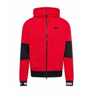 Nike Sportswear Mikina s kapucí  červená / černá / bílá