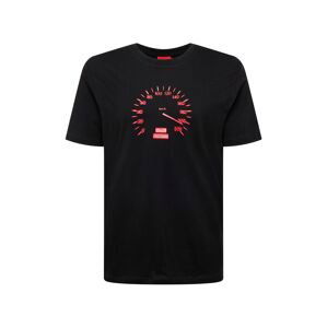 HUGO T-Shirt 'Dramble'  černá / melounová / tmavě šedá