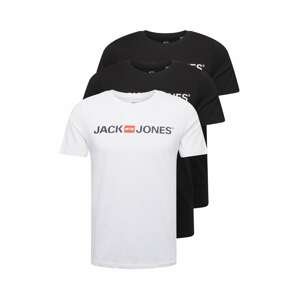 JACK & JONES Tričko  černá / bílá / červená