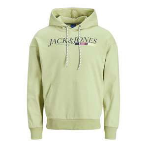 JACK & JONES Mikina 'Clay'  pastelově zelená / noční modrá / bílá / růže / hnědá