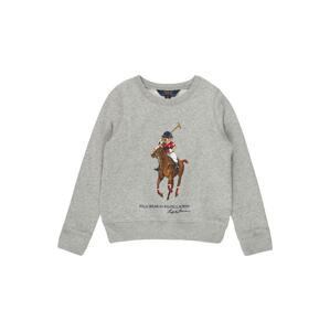 Polo Ralph Lauren Mikina  šedý melír / námořnická modř / tmavě hnědá / červená