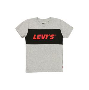 LEVI'S Tričko  světle šedá / černá / oranžově červená