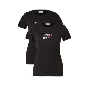 Tommy Jeans Tričko  černá / bílá / světle červená