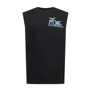 AllSaints Tričko 'Malibeau'  černá / aqua modrá