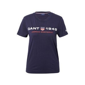 GANT Tričko  bílá / červená / ultramarínová modř