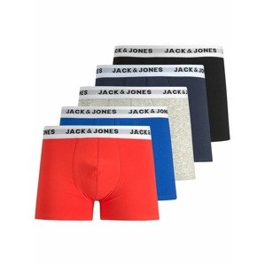 JACK & JONES Boxerky  modrá / světle šedá / červená / černá