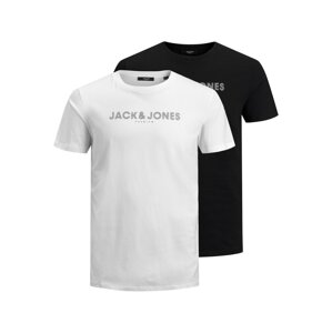 JACK & JONES Tričko  černá / bílá