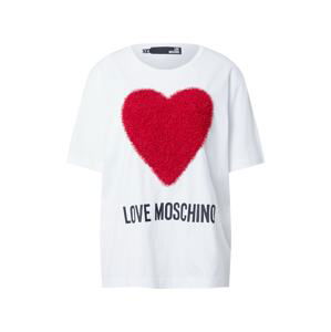 Love Moschino Tričko  bílá / červená / černá