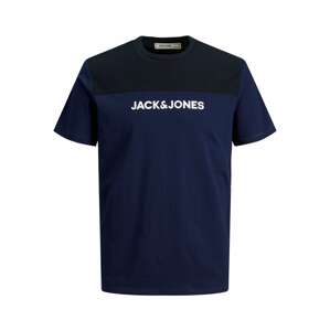 JACK & JONES Tričko 'Smith'  námořnická modř / černá / bílá