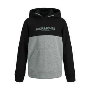 Jack & Jones Junior Mikina 'Urban'  šedý melír / černá