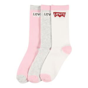LEVI'S Ponožky  šedý melír / světle růžová / červená / bílá