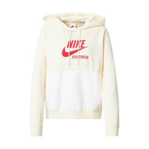 Nike Sportswear Mikina  světle červená / bílá / pastelově žlutá