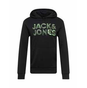 JACK & JONES Mikina 'Soldier'  khaki / olivová / černá