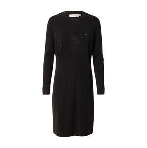 Calvin Klein Úpletové šaty  černá / bílá
