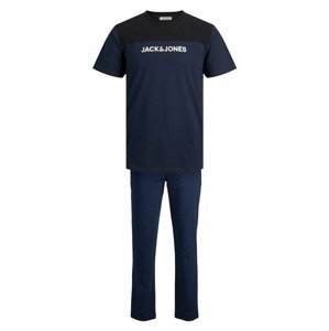 JACK & JONES Pyžamo dlouhé  námořnická modř / bílá / tmavě modrá