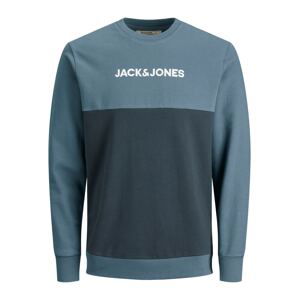 JACK & JONES Mikina 'Smith'  marine modrá / královská modrá / bílá