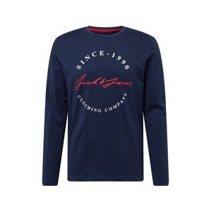 JACK & JONES Tričko 'HERRO'  námořnická modř / bílá / grenadina