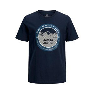 Jack & Jones Junior Tričko 'Bilo'  námořnická modř / pastelová modrá / šedá